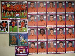 Euro 2012 EM Panini Sticker Niederlande komplett alle 30 Sticker