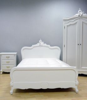 CARLA Bett Schlafzimmer Landhausmöbel creme 120x200
