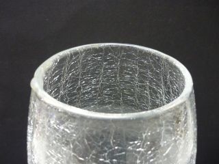 Große Crashglas Craquele Glas Eisglas Vase, 70er Jahre