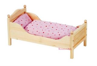 Puppenbett Holz Bett für Puppen Holzbett
