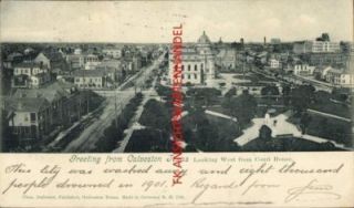 AK Galveston Texas Looking West from Court House 1901