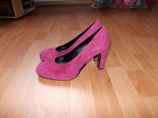 Schuhe Pumps Gr. 39 GRACELAND Leder Wildleder pink Damenschuhe fuchsia