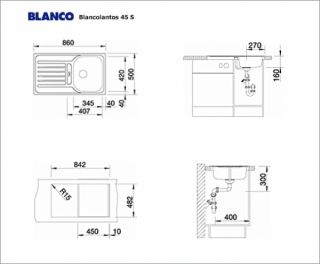 Edelstahlspüle Blanco Spüle BLANCOLANTOS 45 S Leinen Küchenspüle