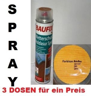 Baufix Wetterschutz Holzlasur Spray 2 Flaschen Farbton kiefer NEU