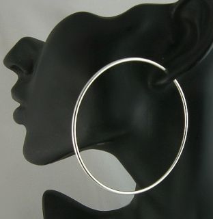  Rohrcreolen Grosse Creolen 7cm 1 8mm 925 Echt Silber Round Earring