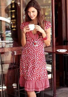 More & More ++ Romantisches Kleid ++ rot weiß