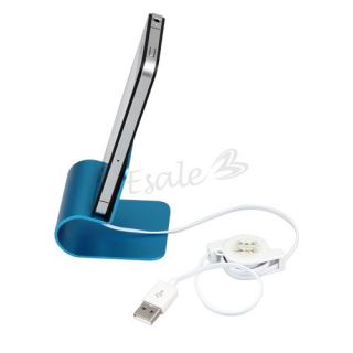 Blau Alu Dockingstation USB mit Kabel Ladestation Dock für iPhone 4