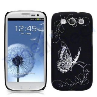 Hard Case   Butterfly schwarz   Hülle für Samsung i9300 Galaxy S3