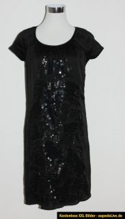 ESPRIT Damen Kleid Tunika Kurzkleid Minikleid Gr.36 schwarz Satin