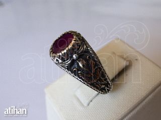 RING WITH OTTOMAN TUGHRA & COAT OF ARMS 925 STERLING SILVER