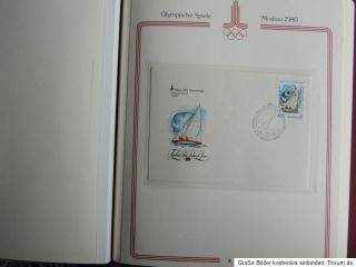 Album 1 Olympische Spiele Moskau 1980; gestempelte Briefe;44 Seiten
