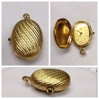 Uhrenanhänger 925er Silber vergoldet ROYAL Swiss Made Anhänger Uhr