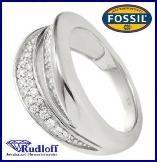 FOSSIL Schmuck Damen Ring 925 Silber JFS00037040 Größe 17 Zirkonia