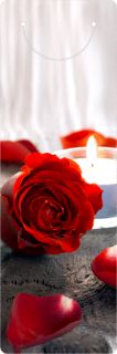 3D Lesezeichen Rose mit Kerze, Rose with Candle,Blume, Rose, Kerze