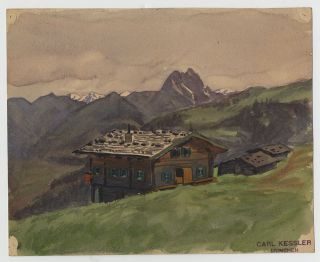 Carl Kessler (*1876) Rettenstein bei Kitzbühel.   Aquarell