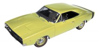 AUTOWORLD AMM972 118 1968 DODGE CHARGER R/T SS1 YELLOW AUTHENTIC ERTL