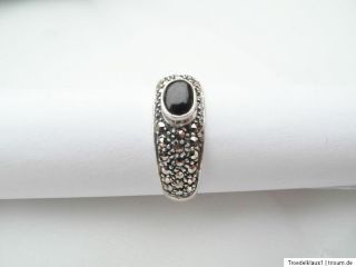 Toller Onyx Silber Ring,,925 gestempelt,mit Markasite,,TOLL,,