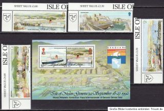 DAMPFER Hafen GB Grossbritannien Isle of Man Briefmarkenausstellung