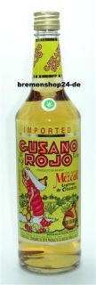 Mezcal mit Wurm Gusano Rojo ähnlich Tequila bitte lesen