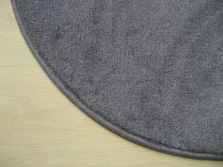 2594 runder Teppich rund Velours weich grau mel. 85 cm