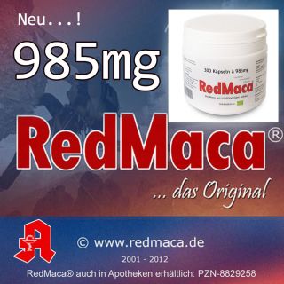 RED MACA KAPSELN à 985mg 300 Stk. HOCHDOSIERT  Bio Maca aus Peru