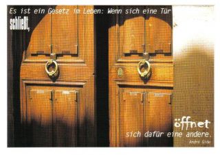 Postkarte Grafik Werkstatt Bielefeld 985 Wenn sich eine Tuer schliesst