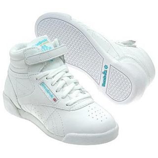 Reebok Kids Freestyle Hi Pre/Grade (White 1.5 M) Shoes