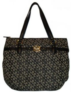Womens Tommy Hilfiger Large Tote Handbag (Black Alpaca