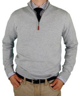 Luciano Natazzi Mens Quarter Zip Mock Neck Sweater