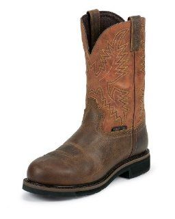 Justin Mens Rugged Tan Composite Toe Boot   WK4815 Shoes