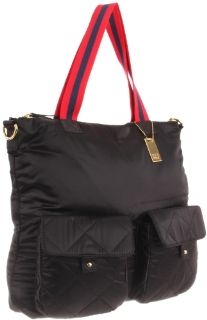 Hilfiger City Sporty T Quilted Convertible Tote,Black,One Size Shoes