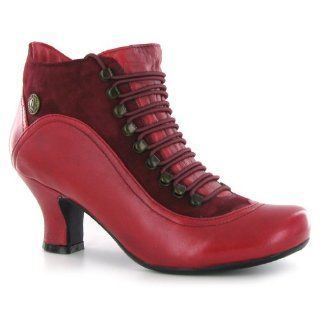 Hush Puppies Vivianna Red Leather Womens Boots Shoes