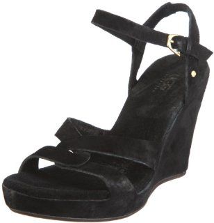 Arianna Womens Size 5 Black Suede Wedge Sandals Shoes UK 3.5 Shoes