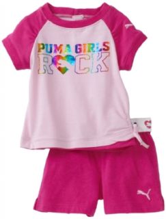 Infant Reglan Tee And Jersey Short Set, Pink, 12 Months Clothing
