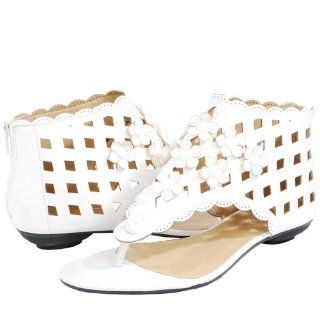 Sade16 Kitten Heel Sandals WHITE: Shoes