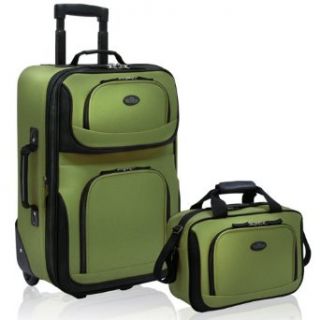 US Traveler Rio Two Piece Expandable Carry On Luggage Set