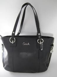 Authentic Coach Black Leather Gallery East West Tote Bag F17108 Shoes