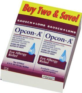 Opcon A Eye Drops for Eye Allergy Relief, 2 Count Packages
