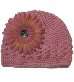 Baby Pink Adorable Kufi Hat with Pink Highlights Daisy