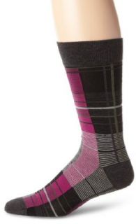 2(x)ist Mens Bold Plaid Dress Socks, Gray/Fuchsia, 10 13