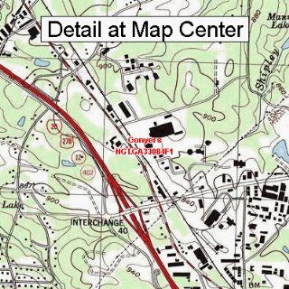 USGS Topographic Quadrangle Map   Conyers, Georgia (Folded