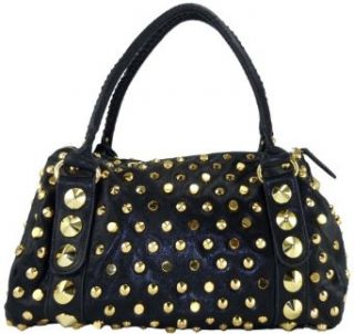 Zigi New York Stud Muffin Womens Satchel Bag (Black/Gold