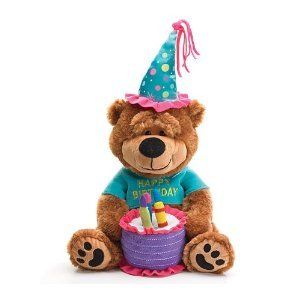 Adorable Happy Birthday Teddy Bear With Cake That Plays