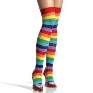 Leg Avenue Lycra Acrylic Rainbow Thigh High Multi Color