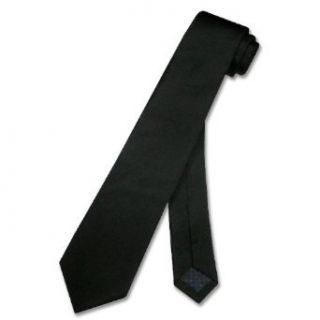 SILK Narrow NeckTie Skinny BLACK Thin Mens 2.5 Neck Tie