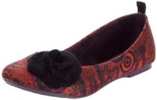 Desigual Womens Prat Flats,Red/Black Multi,36 M EU: Shoes