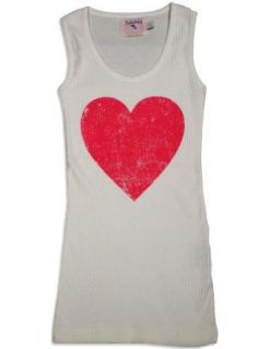 Purple Orchid   Girls Ribbed Sleeveless Heart Top, White