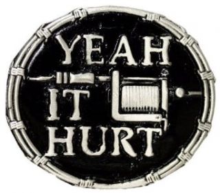 Yeah it Hurts! Tattoo Belt Buckle: Clothing
