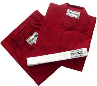 Takashi Karate   RED Karate Gi 100% Cotton with White Belt
