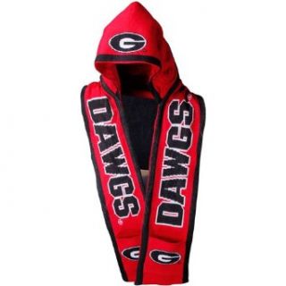 Georgia Bulldogs Red Hooded Knit Scarf Clothing